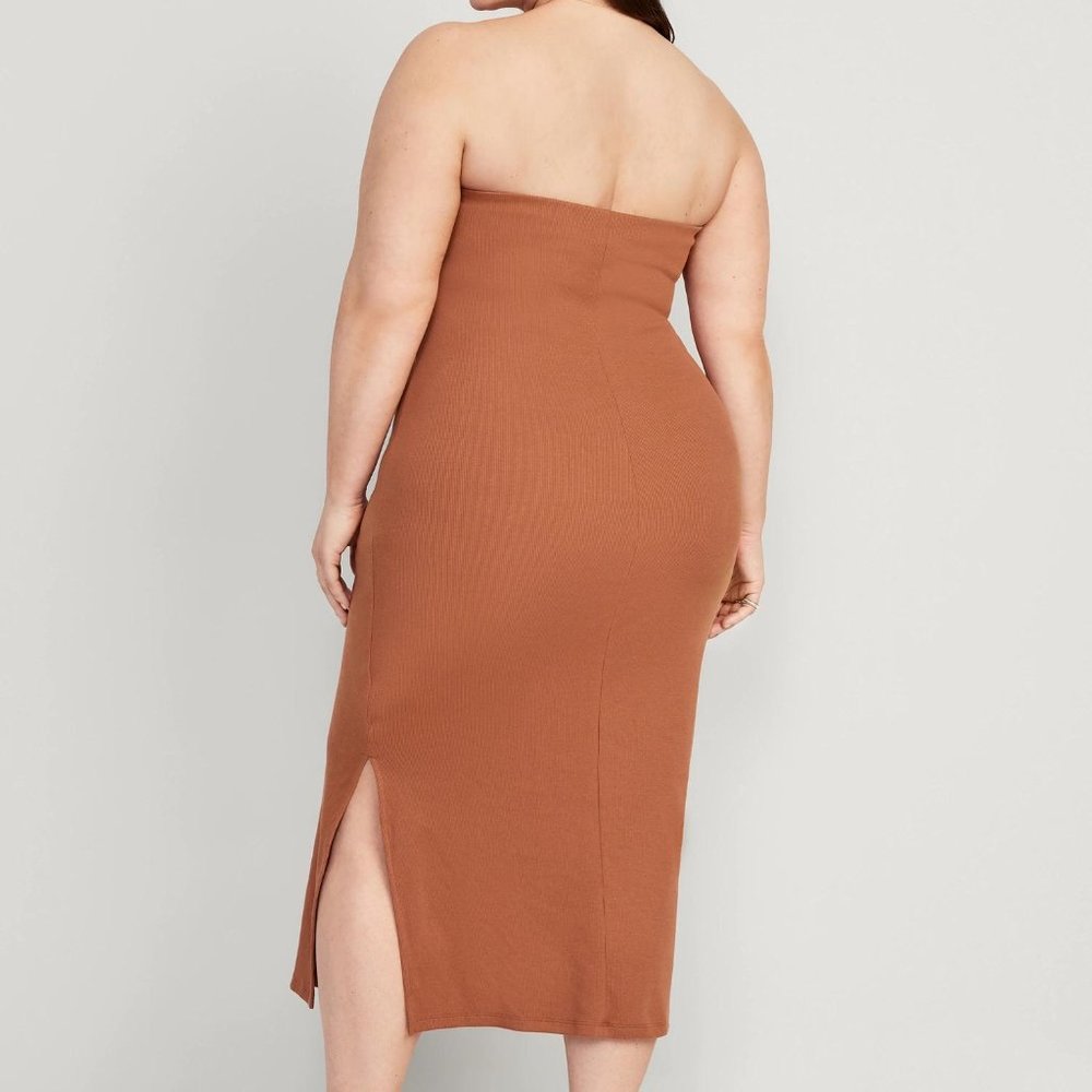 NWT Old Navy Fitted Rib-Knit Midi Tube Dress for Women - Picture 7 of 8